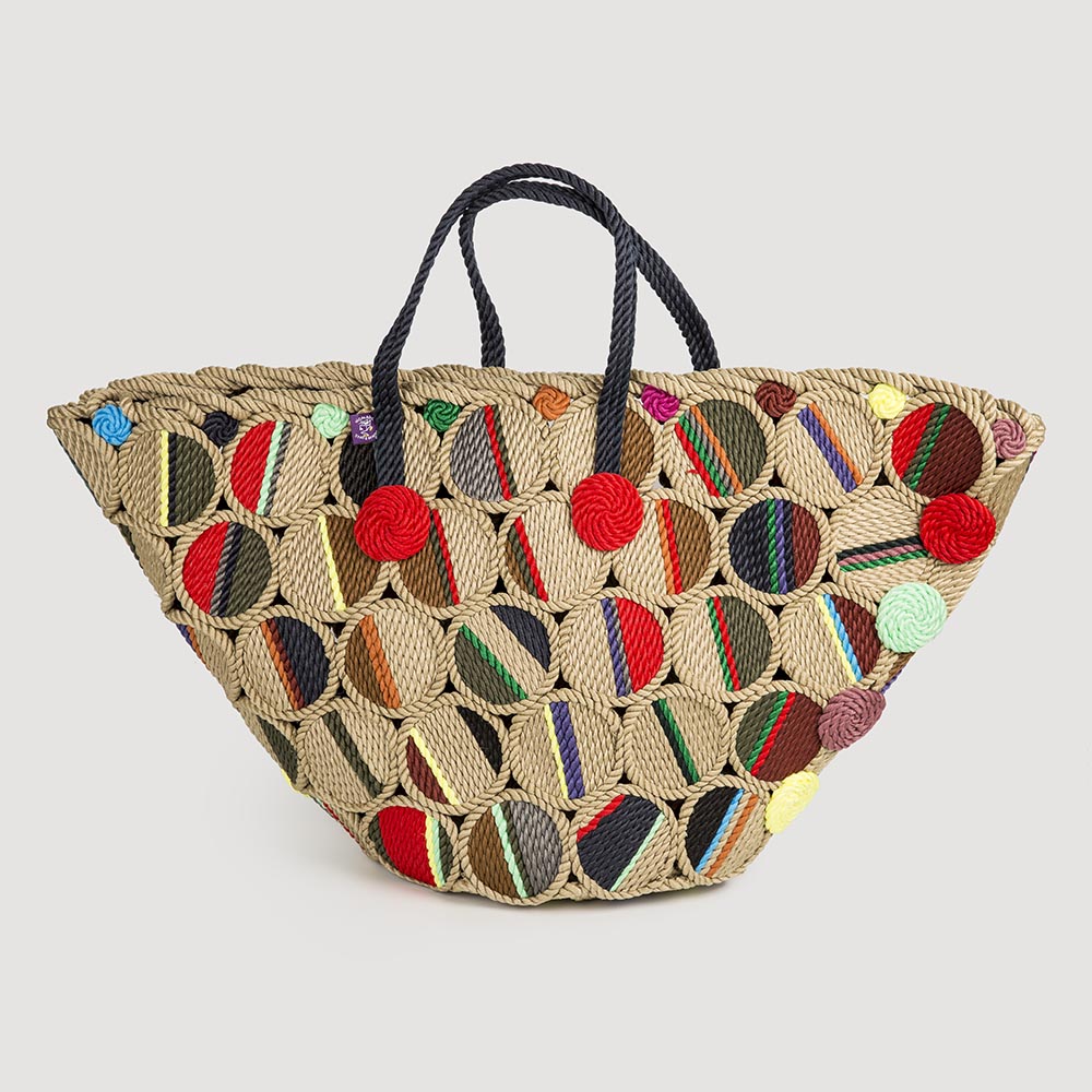 Beach bag circles multicolor