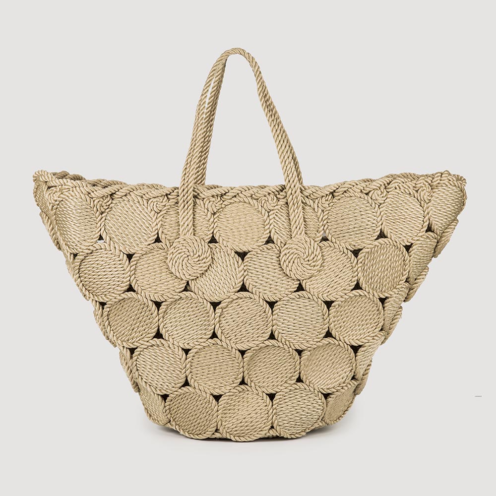 Beach bag circles camel - slika 1